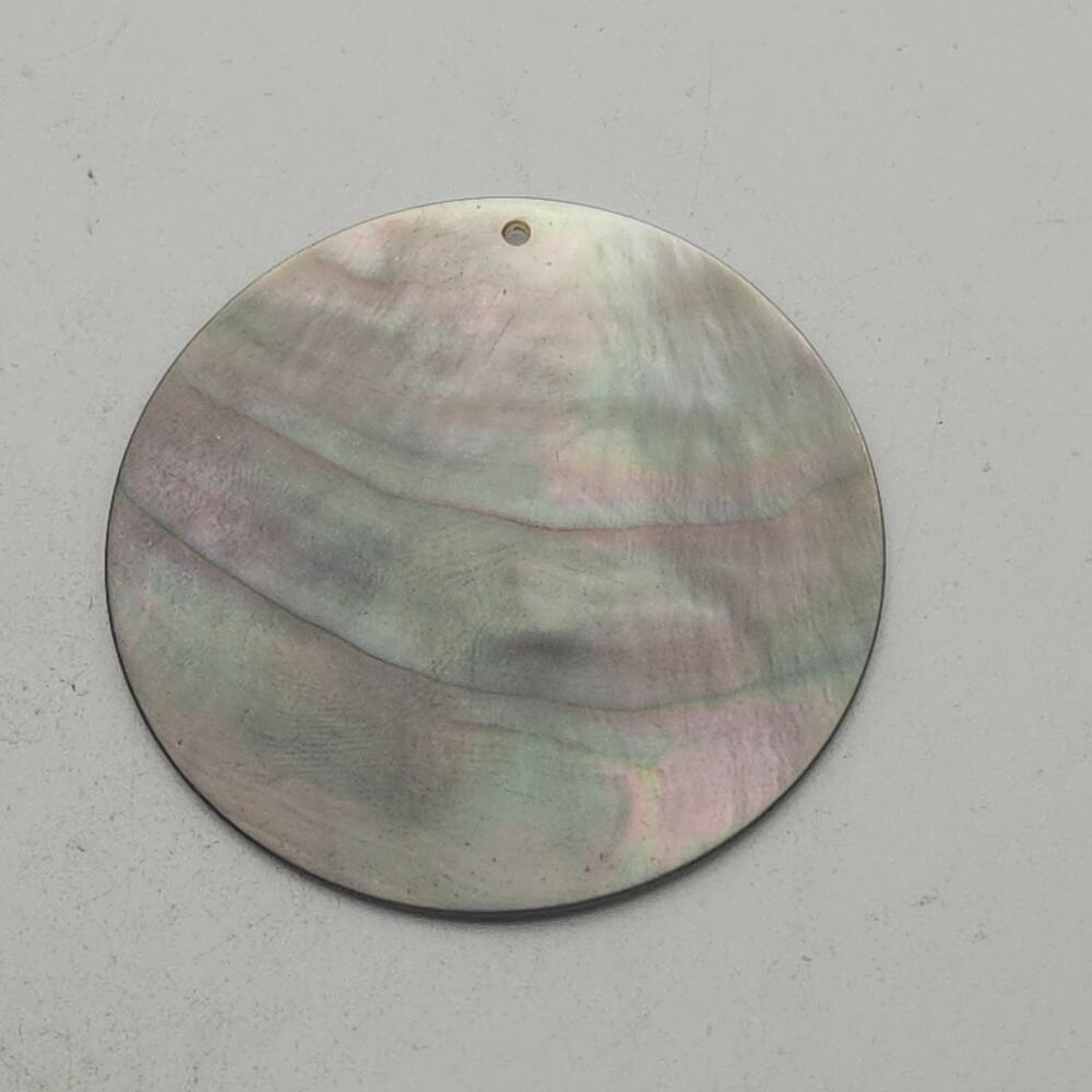1.75" Mother Of Pearl Shell Pendant Blank Round Iridescent Disc Jewelry Supply